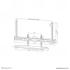 Lentynos komplektas klaviatūrai Neomounts AV40-500BL, skirta 43–110 colių ekranams, VESA iki 600x400, maks. apkrova 2,5 kg, 900×279×640 mm