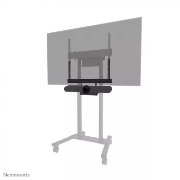 Neomounts AV60-500BL komplektas vaizdo juostai ir nešiojamojo kompiuterio lentynai, 43–110 colių ekranams, VESA iki 600x400, max apkrova 8 kg, plotis 900 mm