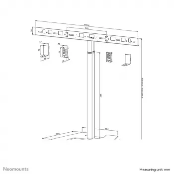 Neomounts AV80-500BL grindinis stovas vaizdo juostoms - VESA - iki 10 kg - universalus