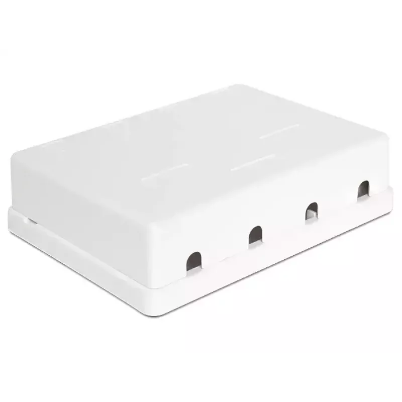 Delock 86208 paviršinio montavimo dėžutė su 4 Keystone prievadais, balta