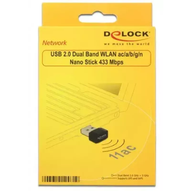 Belaidis tinklo adapteris DeLOCK 12461 WLAN 433 Mbit/s