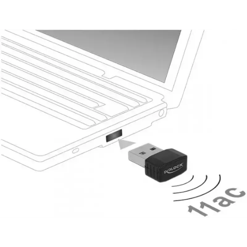 Belaidis tinklo adapteris DeLOCK 12461 WLAN 433 Mbit/s