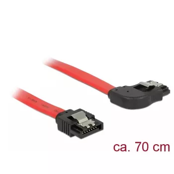 SATA kabelis DeLOCK 83970 0,7 m SATA 7-pin Juodas Raudonas