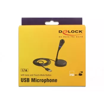 Stalinis mikrofonas DeLOCK 65868, USB, juodas