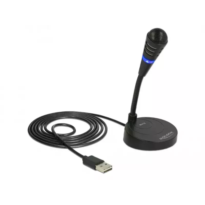Stalinis mikrofonas DeLOCK 65868, USB, juodas