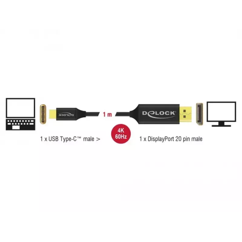 USB-C į DisplayPort adapteris DeLOCK 83709