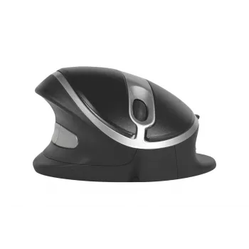 BakkerElkhuizen Oyster Wired pelė, Ambidekstrinė, Vertikalus dizainas, Lazerinė, USB Type-A, 1200 DPI, Juoda, Sidabrinė