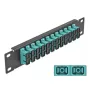Šviesolaidžių skirstymo skydelis DeLOCK 10 colių 12 prievadų SC Duplex aqua 1U juodas