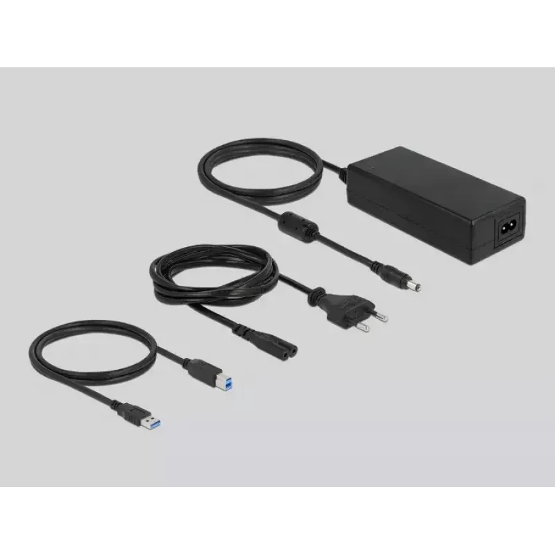 USB šakotuvas DeLOCK 63739, 16 prievadų, USB 3.2 Gen 1, pilkas metalinis korpusas