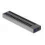 USB šakotuvas DeLOCK 63739, 16 prievadų, USB 3.2 Gen 1, pilkas metalinis korpusas