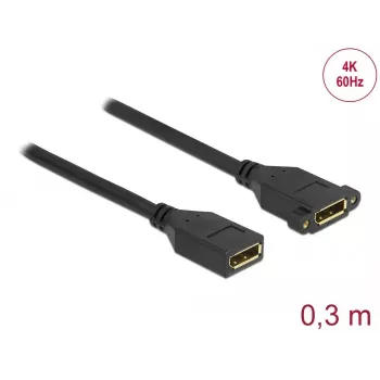 DisplayPort ilginimo laidas moteriškas-moteriškas su tvirtinimo plokšte DeLOCK 87099