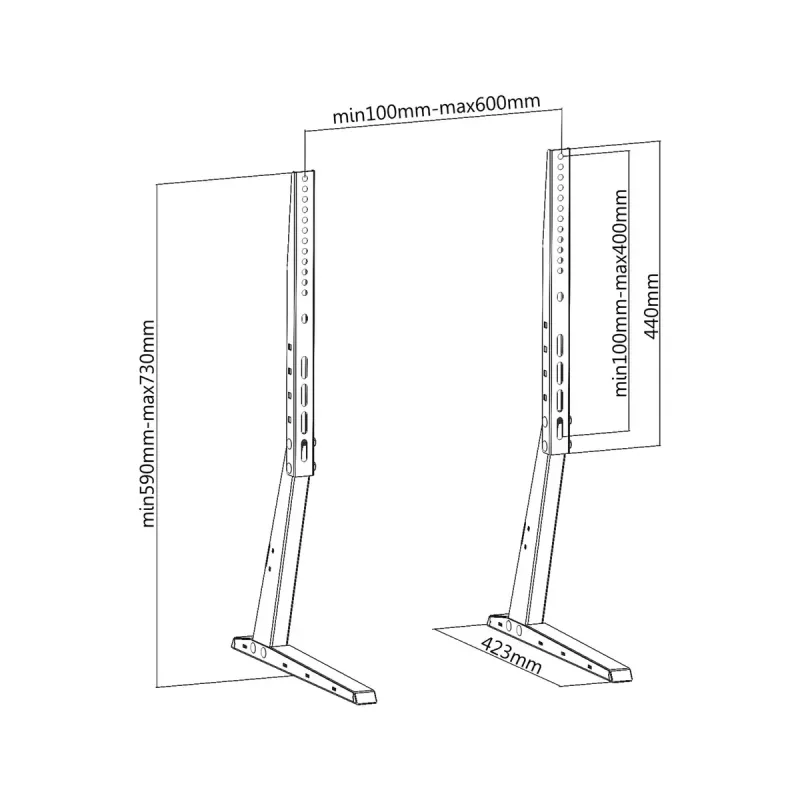 Grindinis monitoriaus stovas PureLink PM-TVS-02 Juodas 165,1 cm 35 kg