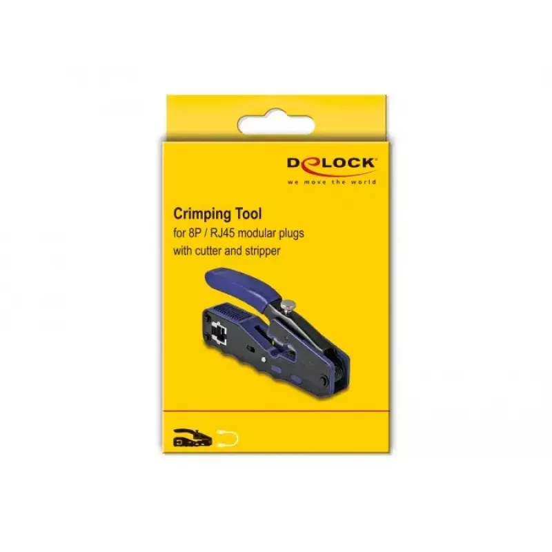 DeLOCK 90577 krimptuvas RJ45 laidams, juodas-mėlynas, 62×135×20 mm