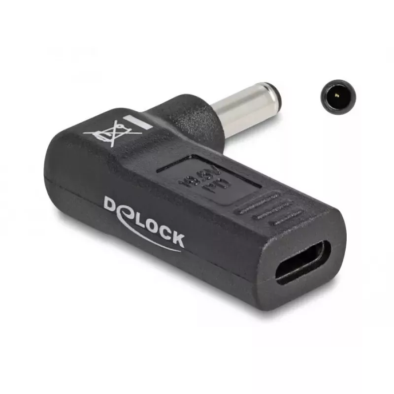DeLOCK adapteris USB Type-C moteriškas į Dell 4,5x3,0 mm vyriškas 90° kampu