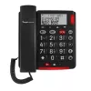 Laidinis analoginis telefonas amplicomms BigTel 50 Alarm Plus su skambučio numerio rodymu, tamsiai pilkas