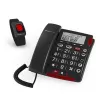 Laidinis analoginis telefonas amplicomms BigTel 50 Alarm Plus su skambučio numerio rodymu, tamsiai pilkas