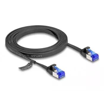 DeLOCK RJ45 plokščias jungiamasis kabelis Cat.6A 2 m juodas