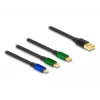 DeLOCK USB 3 in 1 įtraukiamas įkrovimo laidas Micro USB 2 x USB Type-C 1,13 m