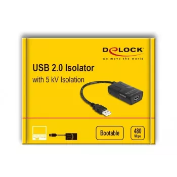 DeLOCK USB 2.0 izoliatorius Type-A kištukas į lizdą 5 kV galvaninė izoliacija