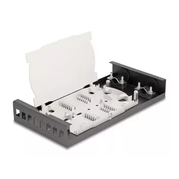 Dėžutė optiniams kabeliams DeLOCK Optical Fiber Desktop Terminal Box 8 Port SC Simplex Juoda