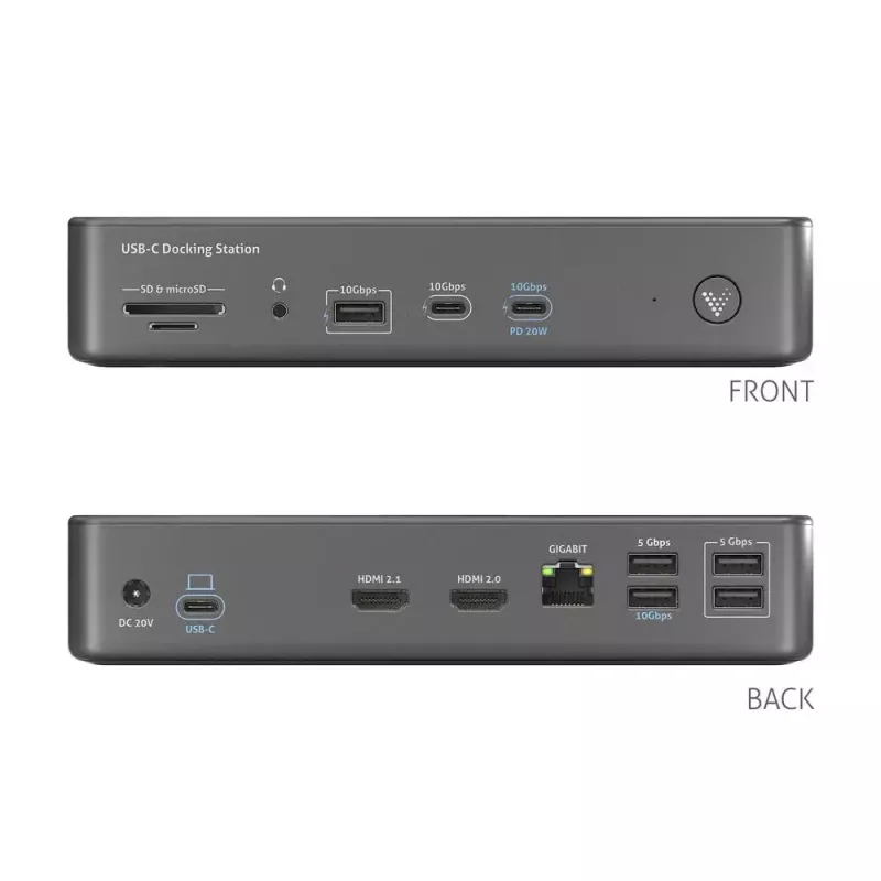Dokovimo stotelė PureLink VL-D200 pilka USB Power Delivery HDMI 2.0