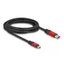 USB laidas DeLOCK 80619 Type-A į Type-C 10 Gbps 3 m raudonas metalinis