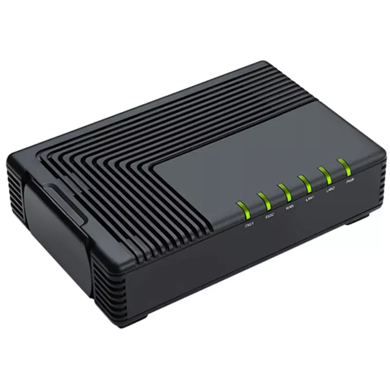 Analoginis telefono adapteris (ATA) Auerswald FTA5102E2 — 2 prievadai, G.711a/u, G.729A/ab, nuolatinės srovės maitinimas, juodos spalvos