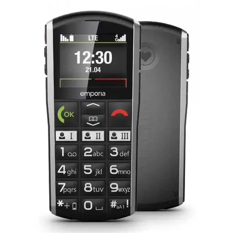 Mobilus telefonas Emporia SIMPLICITY-LTE 5,08 cm (2 colių) 1200 mAh juodas, sidabrinis