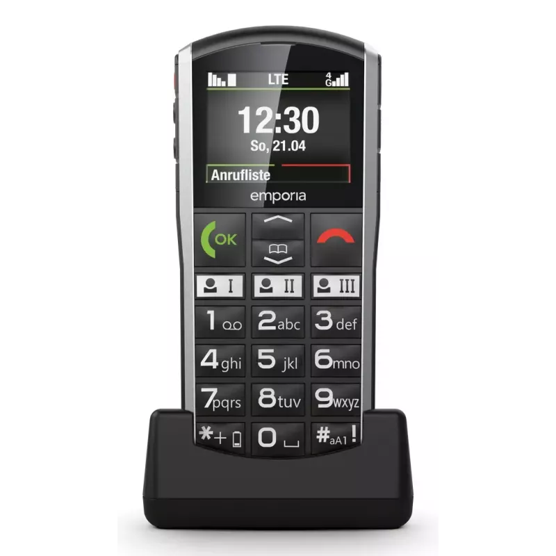 Mobilus telefonas Emporia SIMPLICITY-LTE 5,08 cm (2 colių) 1200 mAh juodas, sidabrinis