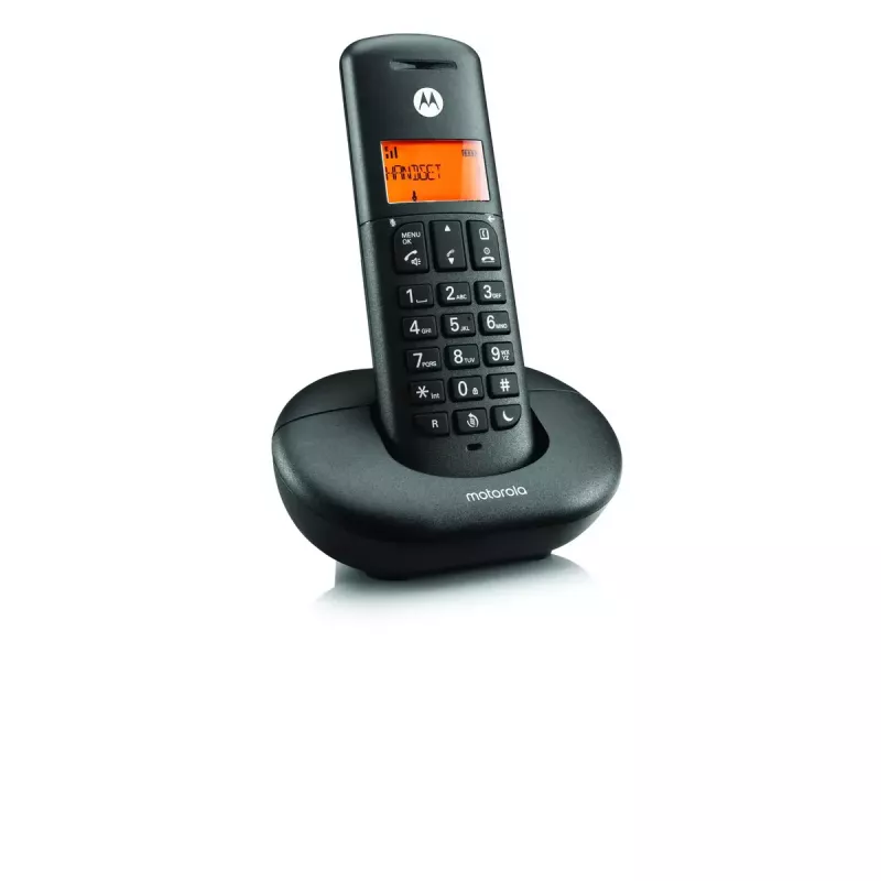 Belaidis DECT telefono ragelis MOTOROLA E201 su garsiakalbio funkcija, iki 50 registracijų