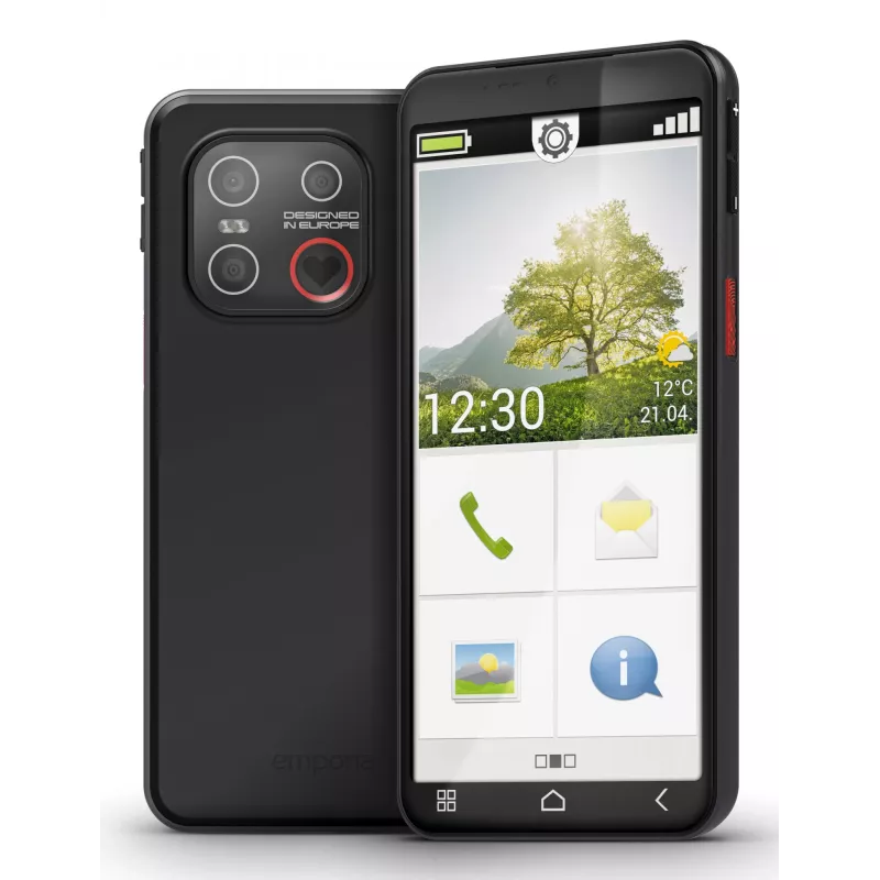 Emporia emporiaSMART.7lite 13,8 cm (5,45 colio) vienos SIM kortelės išmanusis telefonas Android 15 4G USB Type-C 6 GB 128 GB 3500 mAh juodas