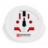 Kelioninis adapteris SKROSS World to Europe – universalus įėjimas į europietišką lizdą, baltas, 64×58×47 mm