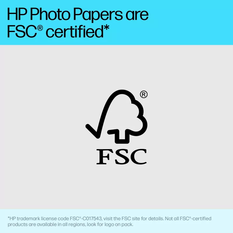 HP blizgus nuotraukų popierius 10,1 x 30,5 cm 250 g/m² 10 lapų