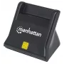 Manhattan USB-A Smart/SIM kortelių skaitytuvas, 480 Mbps (USB 2.0), stalinis, juodas, 86 cm laidas, 3 metų garantija