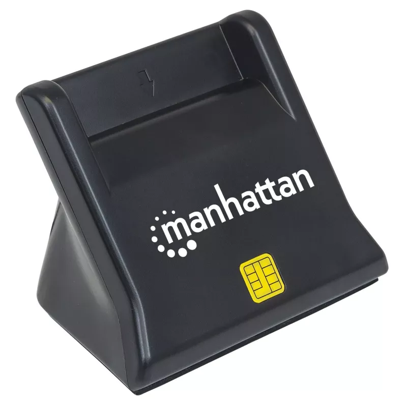 Manhattan USB-A Smart/SIM kortelių skaitytuvas, 480 Mbps (USB 2.0), stalinis, juodas, 86 cm laidas, 3 metų garantija