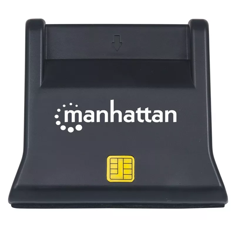 Manhattan USB-A Smart/SIM kortelių skaitytuvas, 480 Mbps (USB 2.0), stalinis, juodas, 86 cm laidas, 3 metų garantija
