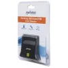 Manhattan USB-A Smart/SIM kortelių skaitytuvas, 480 Mbps (USB 2.0), stalinis, juodas, 86 cm laidas, 3 metų garantija
