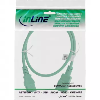 InLine šalto įrenginio prailginimo laidas, C13 / C14, žalias, 0,3 m