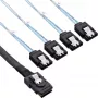 InLine SAS kabelis, Mini SAS SFF8087 į 4x SATA, Crossover, OCF, 0,75 m