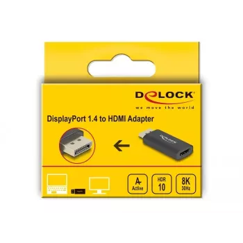 DeLOCK aktyvus DisplayPort 1.4 į HDMI adapteris 8K HDR juodas