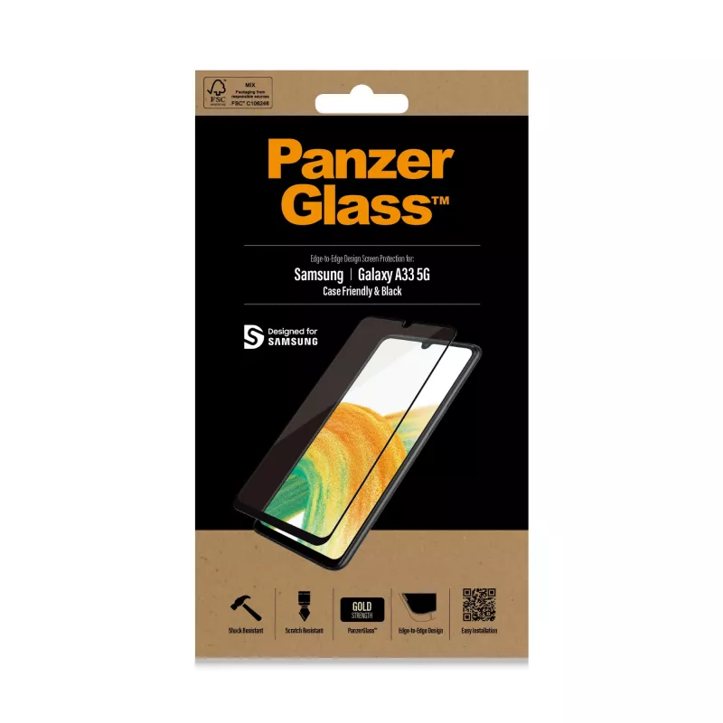 Apsauginis stiklas PanzerGlass Samsung Galaxy A33 5G nuo įbrėžimų ir smūgių