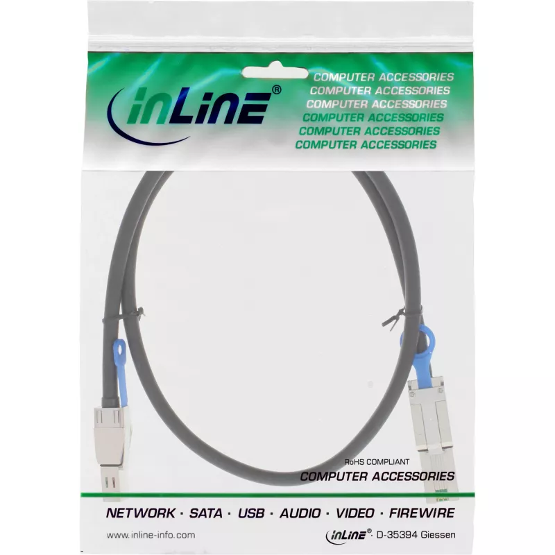 InLine išorinis Mini SAS HD laidas SFF-8644 į SFF-8088 6Gb/s 1m