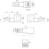 InLine Cat.6A RJ45 adapteris, kištukas / lizdas, 90° į viršų