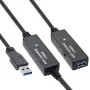 InLine USB3.2 Gen.1 aktyvus kartotinis laidas USB A kištukas / lizdas, juodas, 10 m