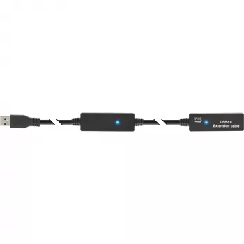 InLine USB3.2 Gen.1 aktyvus kartotinis laidas USB A kištukas / lizdas, juodas, 10 m