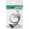 InLine SAS laidas, Mini SAS SFF-8087 / 4x SAS SFF-8482 + maitinimas, 0,75 m