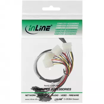 InLine SAS laidas, Mini SAS SFF-8087 / 4x SAS SFF-8482 + maitinimas, 0,75 m