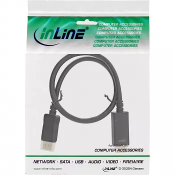 InLine 17181I DisplayPort į HDMI keitiklio kabelis, 4K/60Hz, juodas, 1m