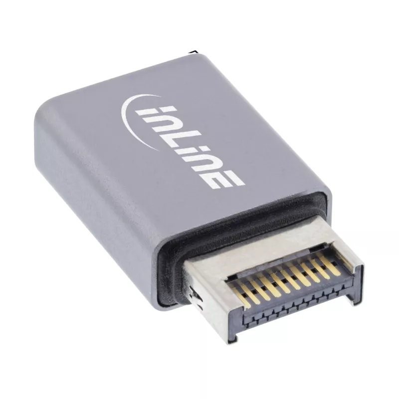 InLine USB 3.2 adapteris, vidinis USB-E priekinio skydelio kištukas į USB-C lizdą