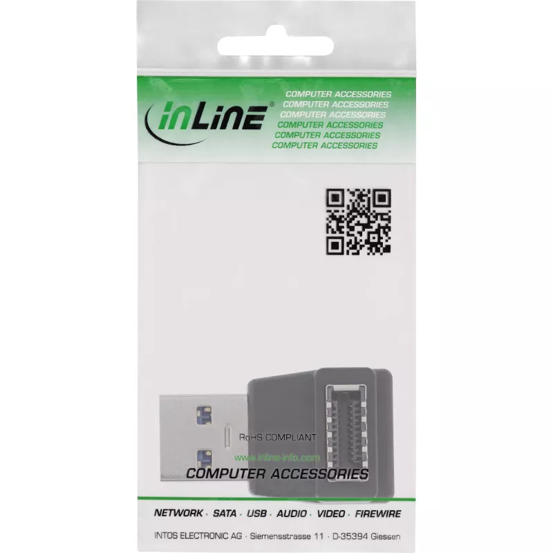InLine USB 3.2 adapteris, USB-A (vyriškas) į vidinį USB-E priekinio skydelio lizdą